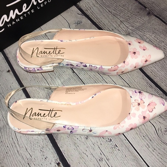 Nanette Lepore “Faith” floral sling back flats sz7 | New in Box - Picture 3 of 7